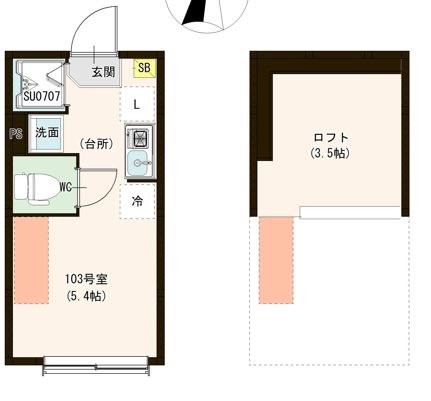 カーサ エスト 小岩 0103号室 間取り