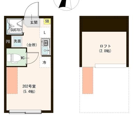カーサ エスト 小岩 0202号室 間取り