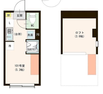 ル・ブラン小岩 0101号室 間取り