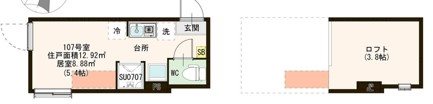 Ａｍｅｎ Ｃｏｒｎｅｒ 堀切 0107号室 間取り
