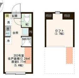 Ａｍｅｎ Ｃｏｒｎｅｒ 堀切 0203号室 間取り
