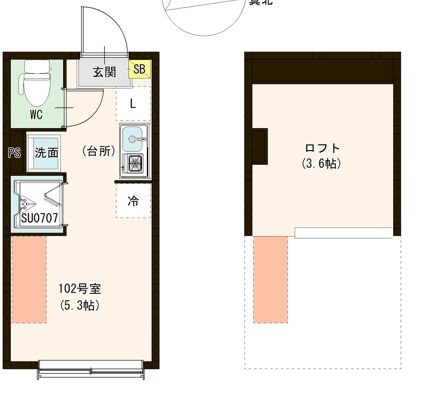 ル・ブラン小岩 0102号室 間取り