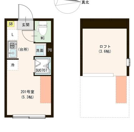 ル・ブラン小岩 0201号室 間取り