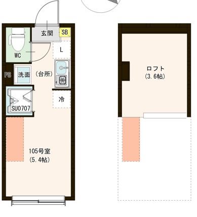 ル・ブラン小岩 0105号室 間取り