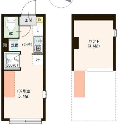 ル・ブラン小岩 0107号室 間取り
