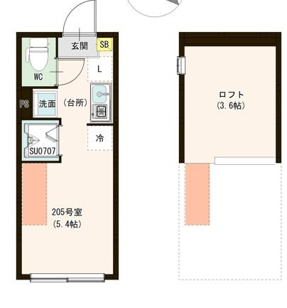ル・ブラン小岩 0205号室 間取り