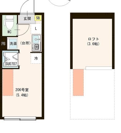 ル・ブラン小岩 0206号室 間取り