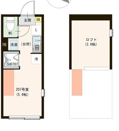 ル・ブラン小岩 0207号室 間取り