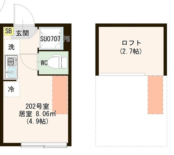 シースカイ平井 0202号室 間取り