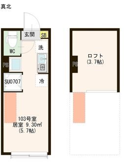 ハーモニーテラス若宮Ⅵ 0103号室 間取り
