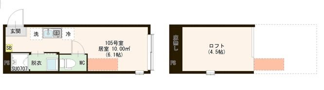 ハーモニーテラス若宮Ⅵ 0105号室 間取り