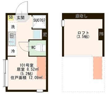 ハーモニーテラス富士見台Ⅲ 0108号室 間取り