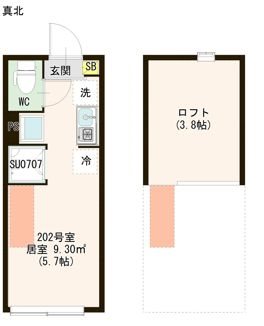 ハーモニーテラス若宮Ⅵ 0202号室 間取り
