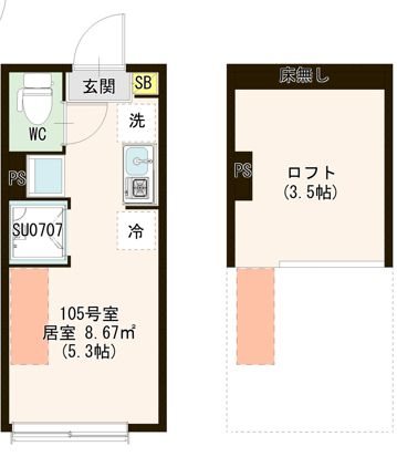 Ａｖｅｎｉｒ 上石神井 0107号室 間取り