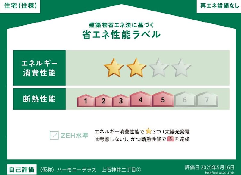 Avenir 上石神井 省エネ性能ラベル