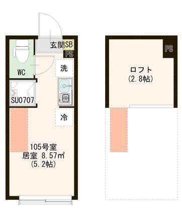 レジデンス・イン初台 0105号室 間取り
