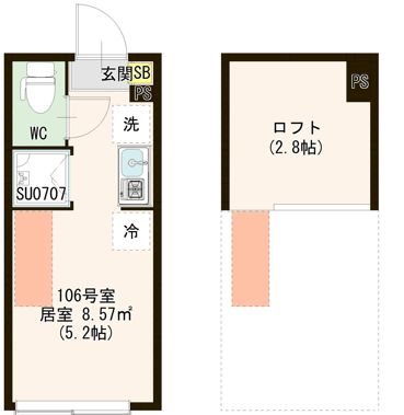 レジデンス・イン初台 0106号室 間取り