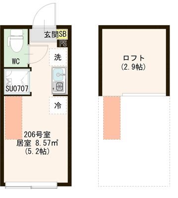 レジデンス・イン初台 0206号室 間取り