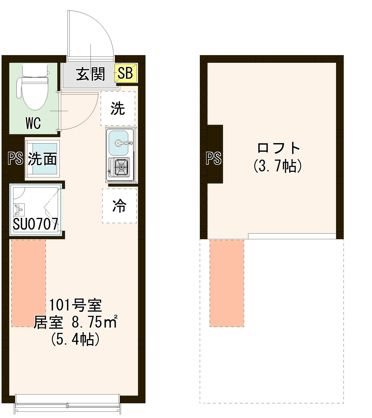 レジデンス・イン初台 0101号室 間取り