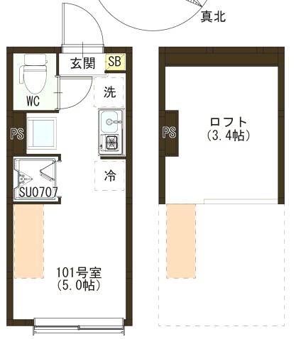 Ｅｍａｒｉｅ代田橋 0102号室 間取り