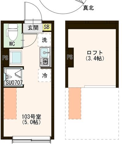 Ｅｍａｒｉｅ代田橋 0103号室 間取り