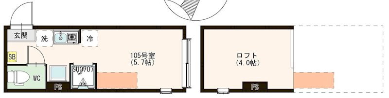 Ｅｍａｒｉｅ代田橋 0105号室 間取り