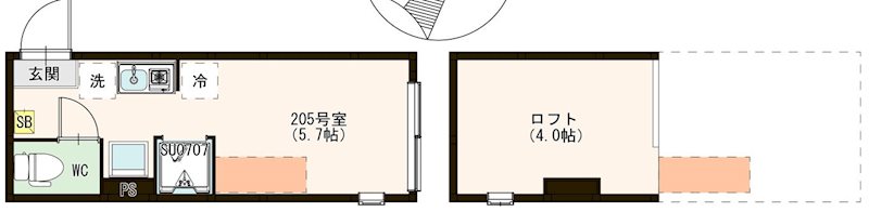 Ｅｍａｒｉｅ代田橋 0205号室 間取り