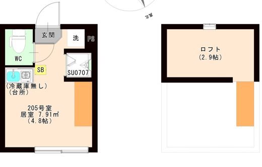 ＪＵＮＥ 0205号室 間取り