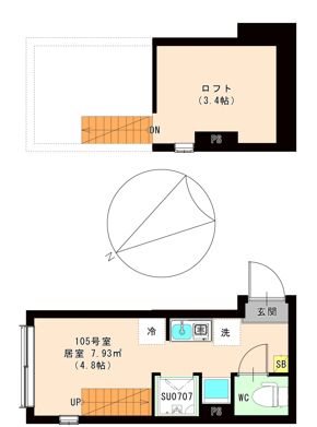 エスペランサ 平井 0105号室 間取り