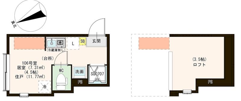 ヴェローナ平井 0106号室 間取り