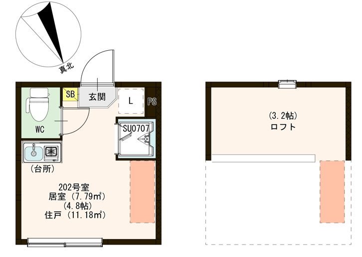 ヴェローナ平井 0202号室 間取り