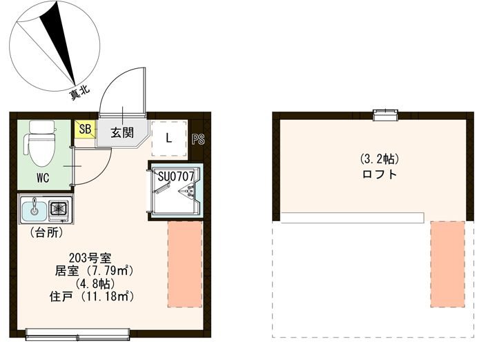 ヴェローナ平井 0203号室 間取り
