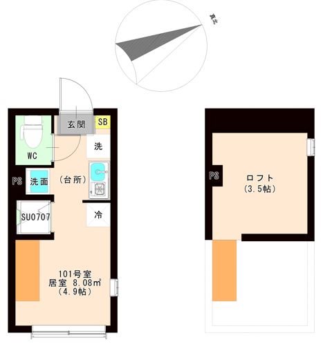 ＪＵＮＥ 0101号室 間取り