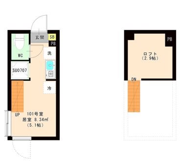 エスペランサ 平井 0101号室 間取り