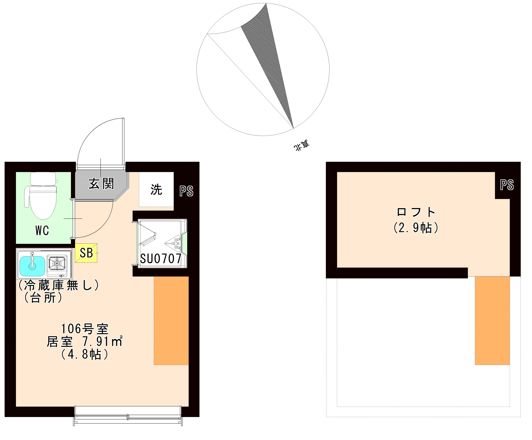 ＪＵＮＥ 0106号室 間取り