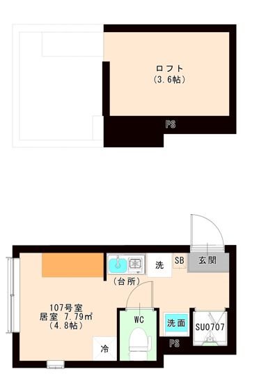 ＪＵＮＥ 0107号室 間取り