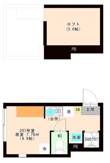 ＪＵＮＥ 0207号室 間取り