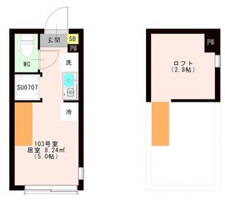 ＯＴＡＳ 代田橋 0103号室 間取り
