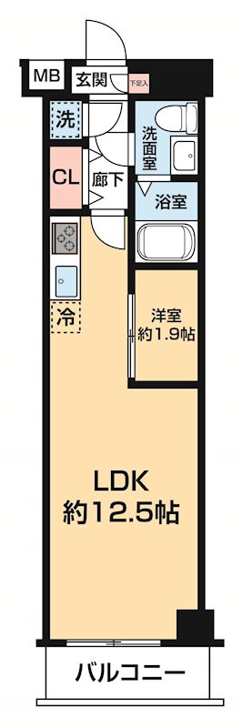 ＡＲＣＯＢＡＬＥＮＯ ＤＡＩＳＨＩＭＡＥ 0303号室 間取り