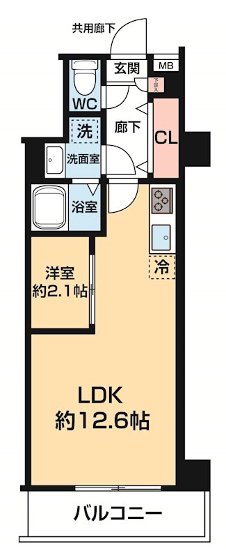 ＡＲＣＯＢＡＬＥＮＯ ＤＡＩＳＨＩＭＡＥ 0503号室 間取り