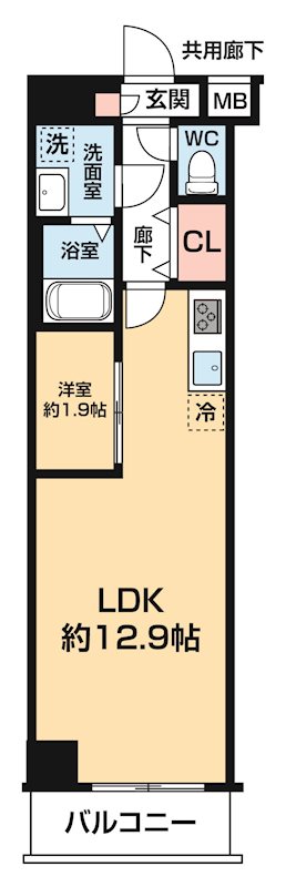 ＡＲＣＯＢＡＬＥＮＯ ＤＡＩＳＨＩＭＡＥ 0404号室 間取り