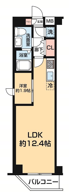 ＡＲＣＯＢＡＬＥＮＯ ＤＡＩＳＨＩＭＡＥ 0106号室 間取り