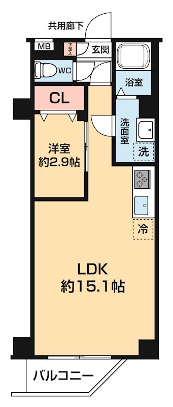 ＡＲＣＯＢＡＬＥＮＯ ＤＡＩＳＨＩＭＡＥ 0207号室 間取り