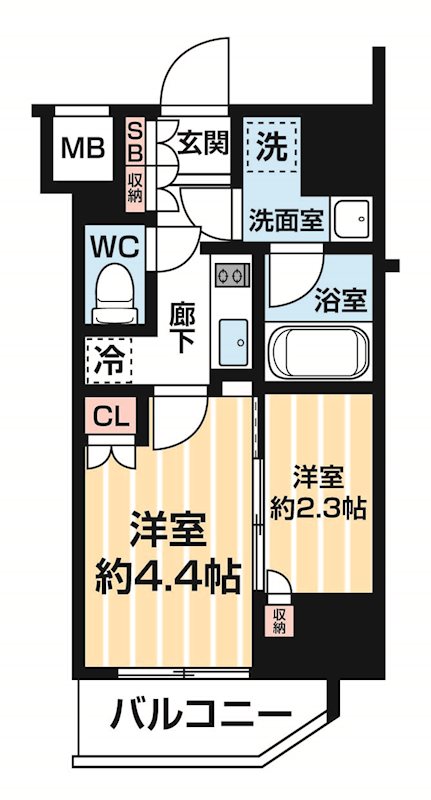ＡＲＣＯＢＡＬＥＮＯ ＭＩＮＡＭＩＳＥＮＪＵ 0402号室 間取り