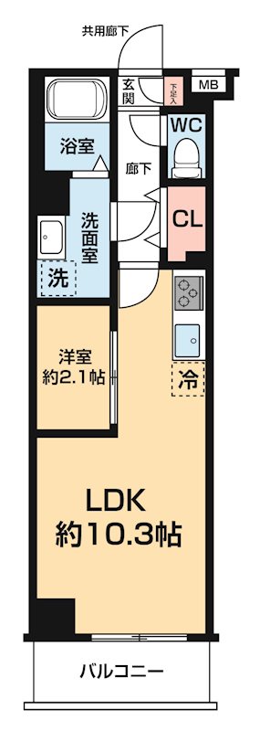 ＡＲＣＯＢＡＬＥＮＯ ＤＡＩＳＨＩＭＡＥ 0209号室 間取り