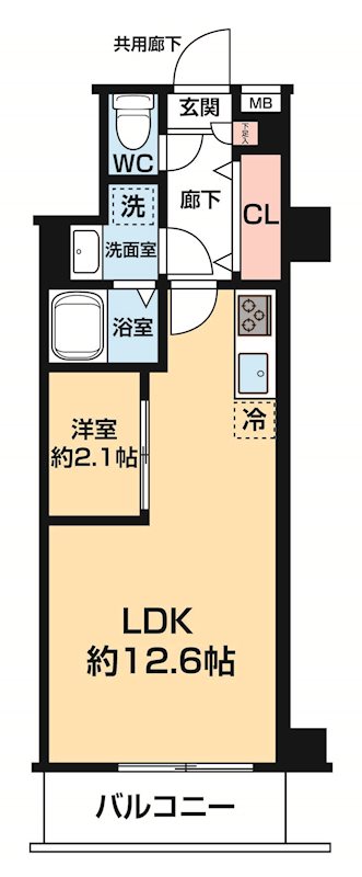 ＡＲＣＯＢＡＬＥＮＯ ＤＡＩＳＨＩＭＡＥ 0309号室 間取り