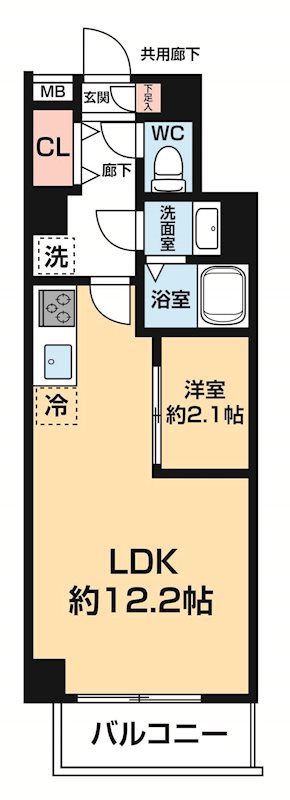 ＡＲＣＯＢＡＬＥＮＯ ＤＡＩＳＨＩＭＡＥ 0211号室 間取り