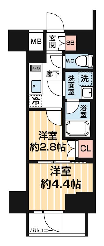 ＡＲＣＯＢＡＬＥＮＯ ＭＩＮＡＭＩＳＥＮＪＵ 0703号室 間取り