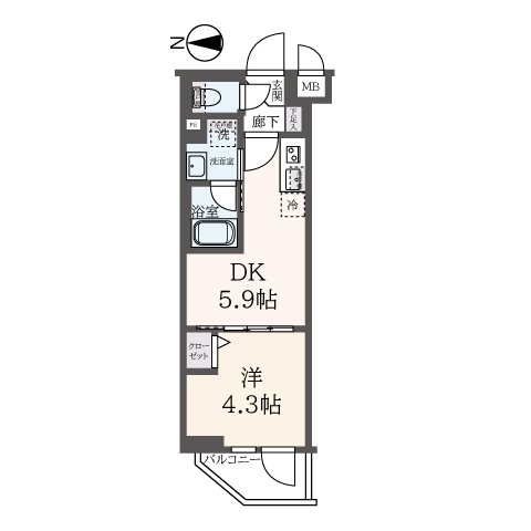 ハーモニーレジデンス東新宿 0106号室 間取り