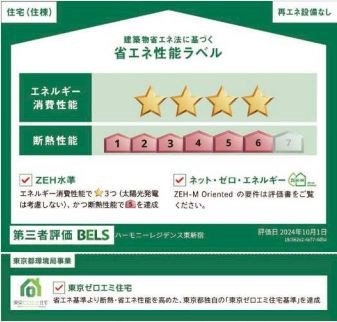 ハーモニーレジデンス東新宿 省エネ性能ラベル